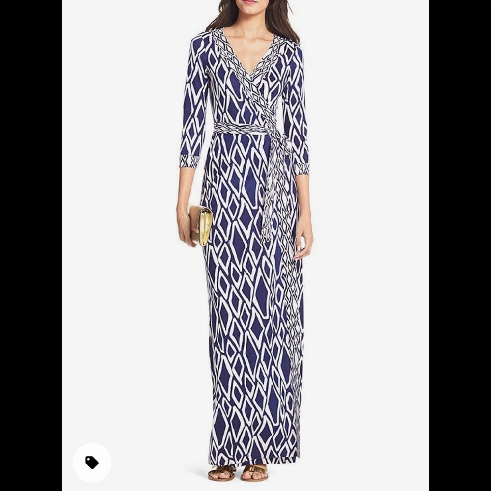 Diane Von Furstenberg Long Silk Jersey Wrap Dress